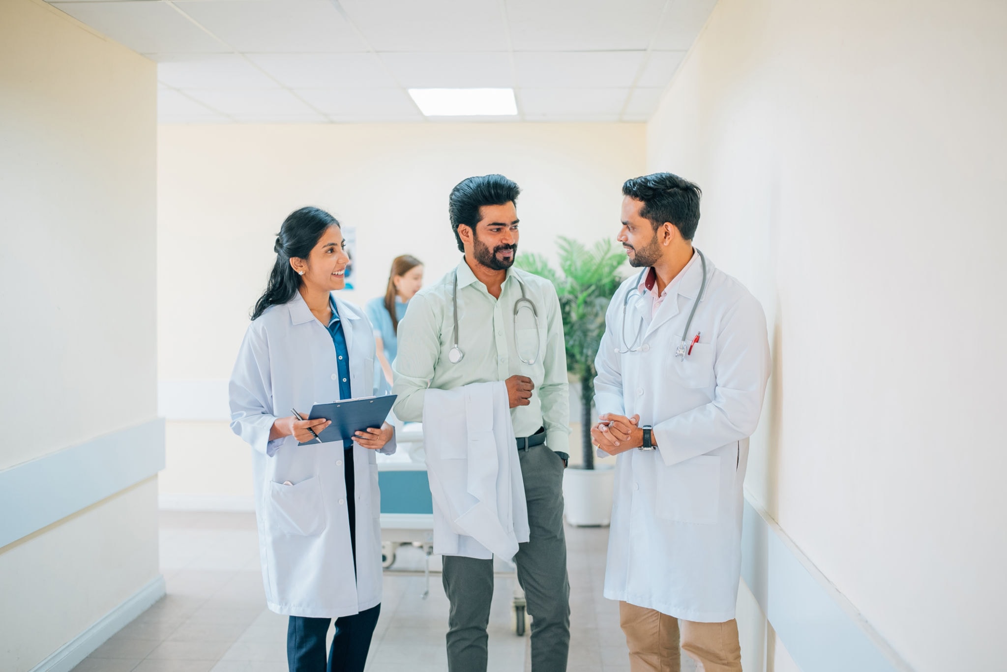 Team of medical specialists in hospital