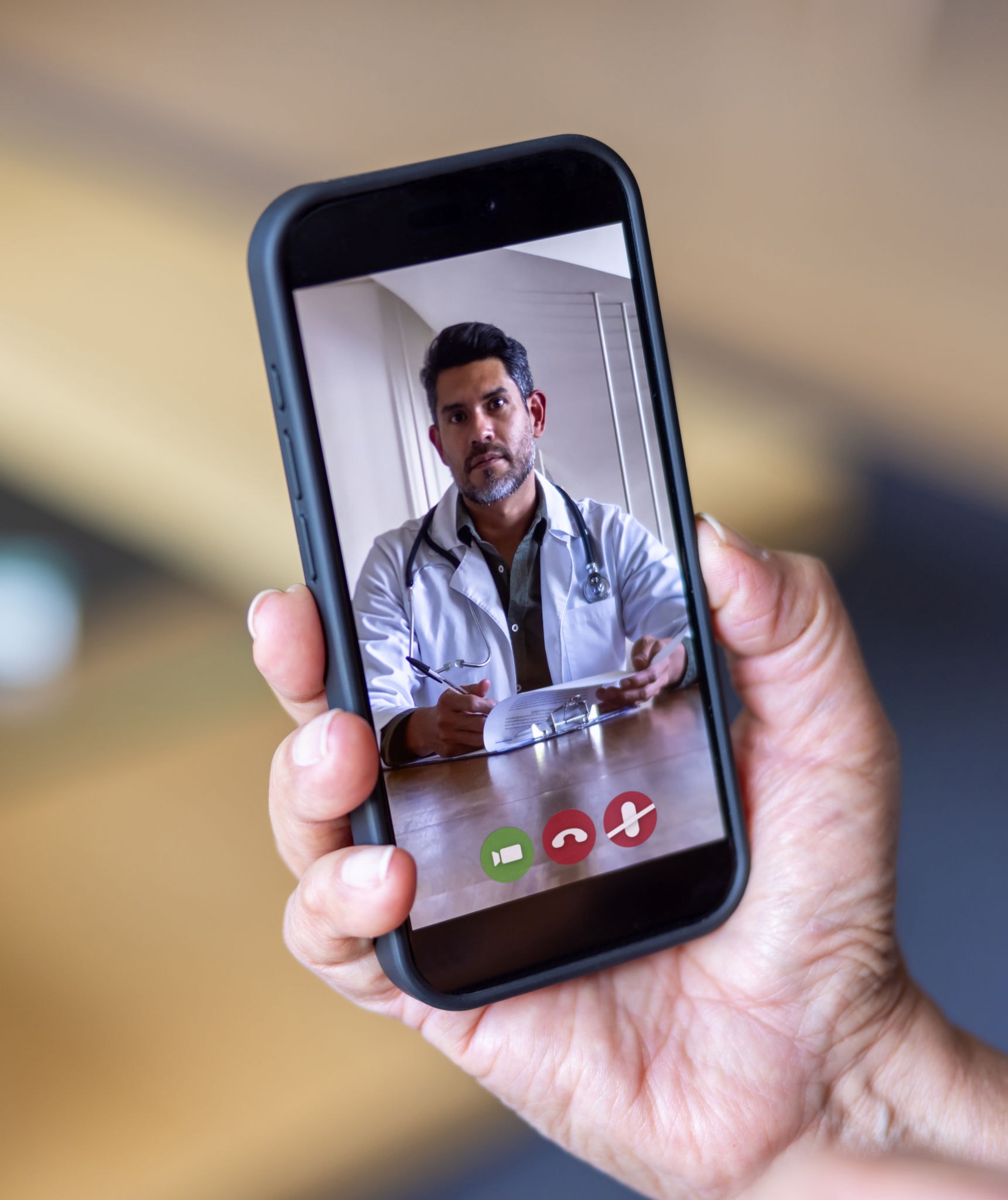 Two doctors on a video consultation call